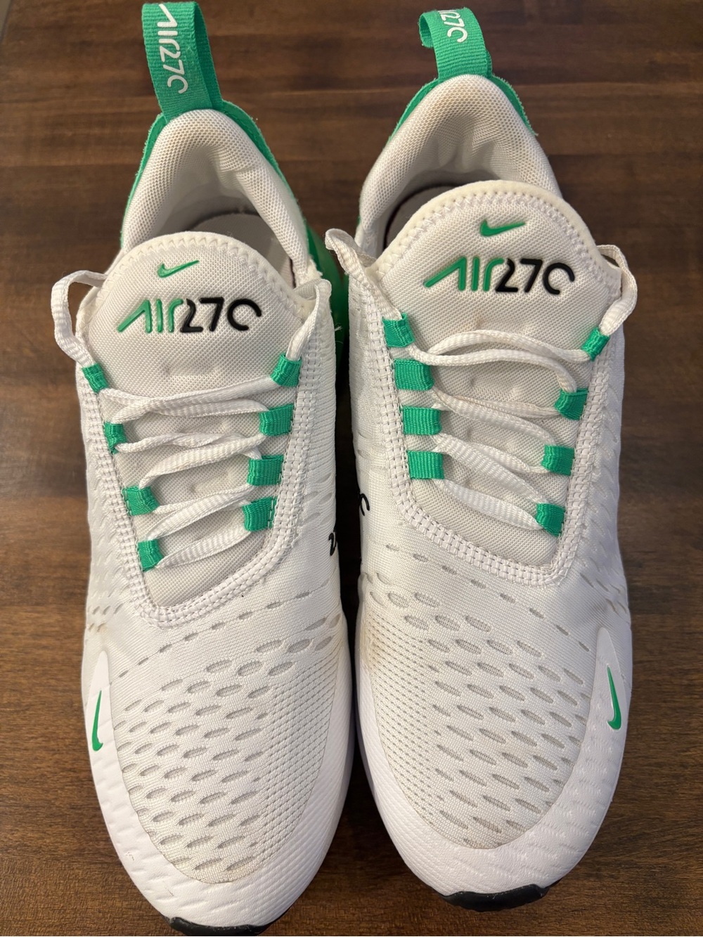 Nike Women’s White & Green Air270 Sneakers size 8.5